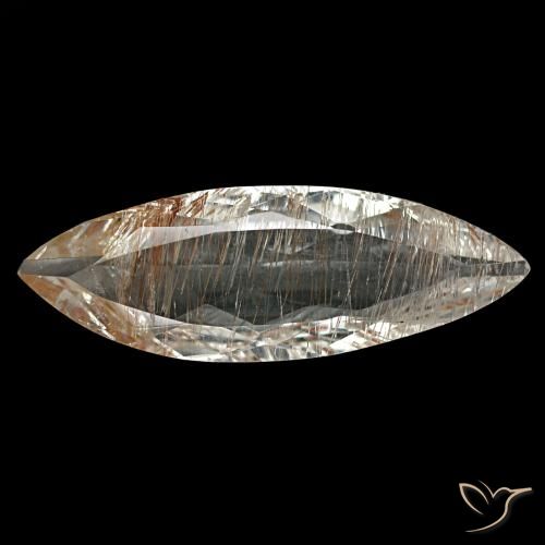 2.60ct klar und gold-bronze rutiltopas, marquise, transparent