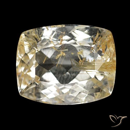 3.70ct sehr helles goldbraun rutiltopas, kissen, transparent
