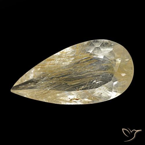 1.75ct Gelber Rutiltopas, Birnenform, Transparent