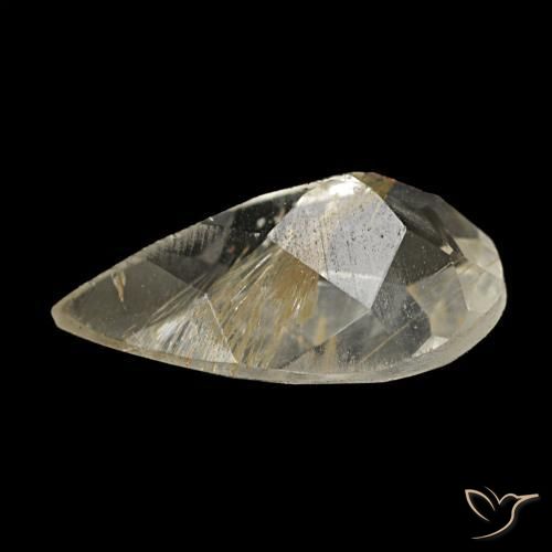 1,25 ctw natürlicher gelber Rutiltopas, Birnenform, Transparent