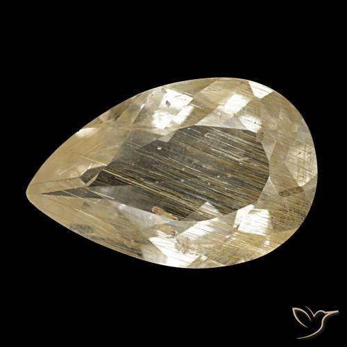 3,10 ctw natürlicher Sehr helles Goldbraun Rutiltopas, Birnenform, Transparent