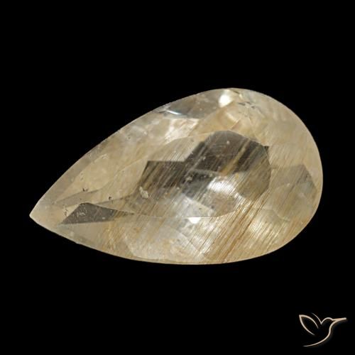 3.19ct Gelber Rutiltopas, Birnenform, Transparent