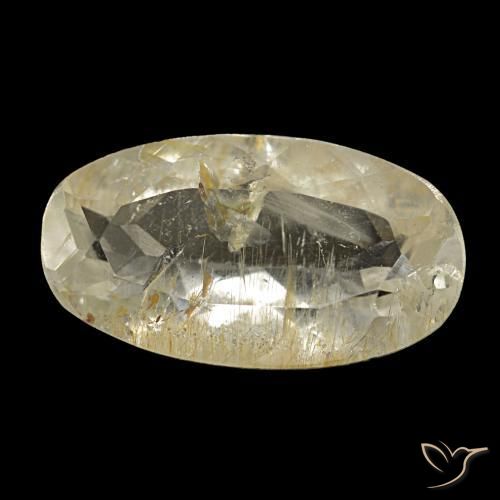 2,98 ctw natürlicher gelber Rutiltopas, Oval Schliff, Transparent