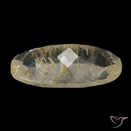 2,98 ctw natürlicher gelber Rutiltopas, Oval Schliff, Transparent