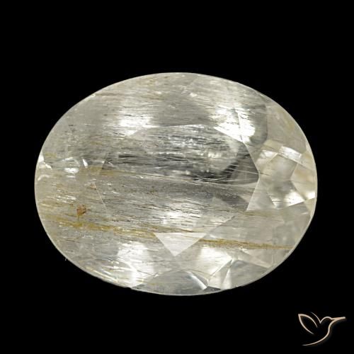 4,00 ctw natürlicher gelber Rutiltopas, Oval Schliff, Transparent