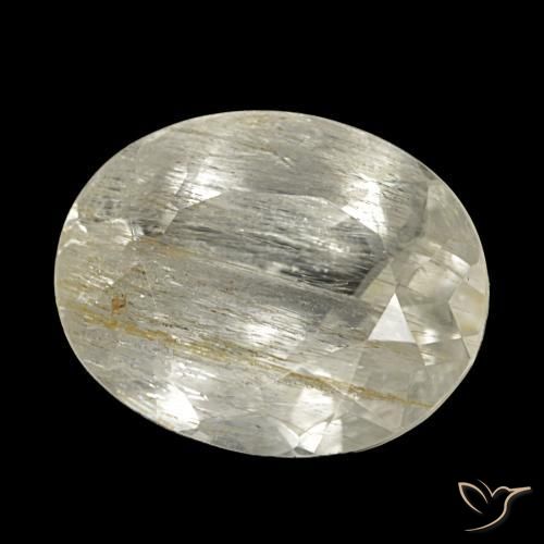 4,00 ctw natürlicher gelber Rutiltopas, Oval Schliff, Transparent