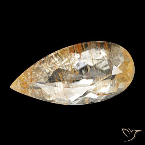 3.52ct Gold-gelb Rutiltopas, Birnenform, Transparent