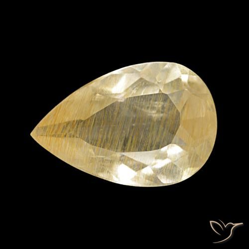 1.96ct Gelber Rutiltopas, Birnenform, Transparent