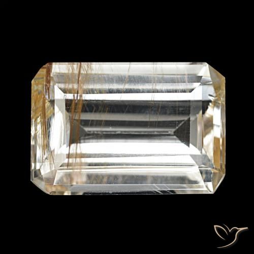 8.21ct Sehr helles Goldbraun Rutiltopas, Smaragdschliff, Transparent