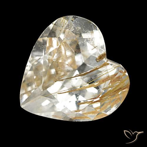 5.73ct Sehr helles Goldbraun Rutiltopas, Herz, Transparent