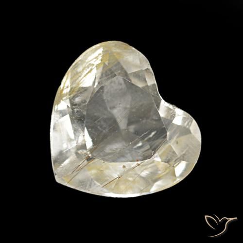 1,06 ctw natürlicher gelber Rutiltopas, Herzform, Transparent
