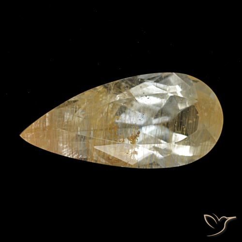 4.26ct sehr helles goldbraun rutiltopas, birnenform, transparent