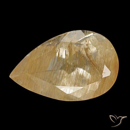 6.69ct sehr helles goldbraun rutiltopas, birnenform, transparent