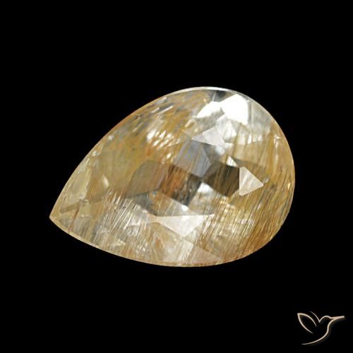1.68ct sehr helles goldbraun rutiltopas, birnenform, transparent
