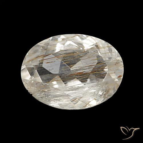 3.70ct klar und gold-bronze rutiltopas, oval, transparent