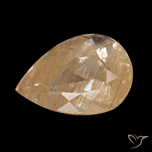 4.46ct orange-golden rutiltopas, birnenform, transparent