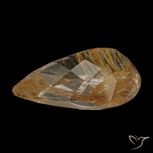 3,47 ctw natürlicher brauner Rutiltopas, Birnenform, Transparent