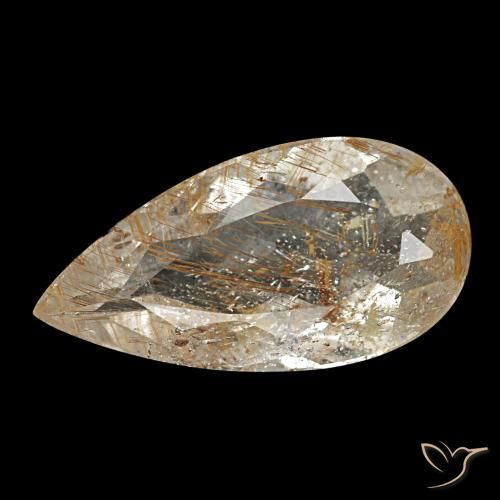 1,95 ctw natürlicher brauner Rutiltopas, Birnenform, Transparent