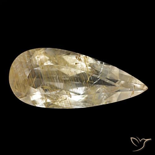 4.48ct Gelber Rutiltopas, Birnenform, Transparent