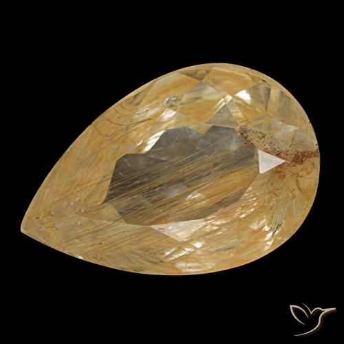 4.64ct Gelber Rutiltopas, Birnenform, Transparent