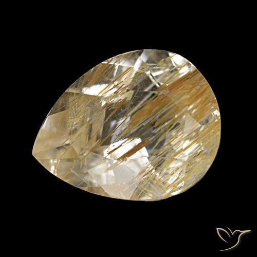 2.18ct Gelber Rutiltopas, Birnenform, Transparent