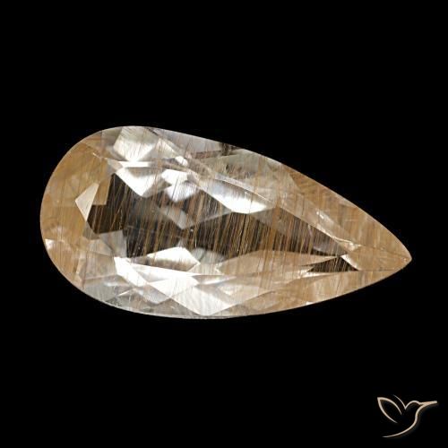 2,91 ctw natürlicher brauner Rutiltopas, Birnenform, Transparent