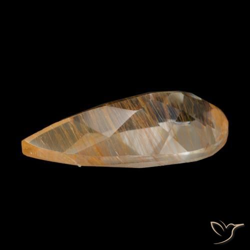 2,91 ctw natürlicher brauner Rutiltopas, Birnenform, Transparent