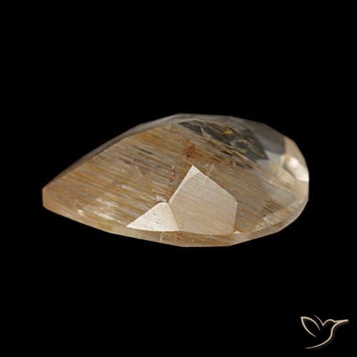 2,07 ctw natürlicher brauner Rutiltopas, Birnenform, Transparent