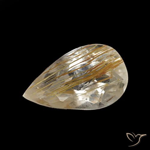 1.41ct Gelber Rutiltopas, Birnenform, Transparent