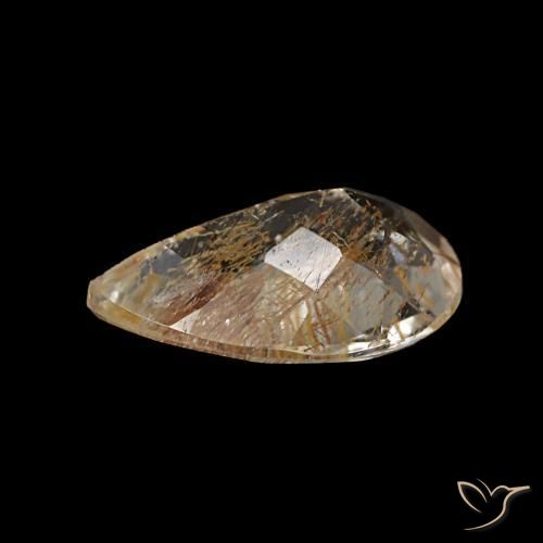 1,20 ctw natürlicher brauner Rutiltopas, Birnenform, Transparent
