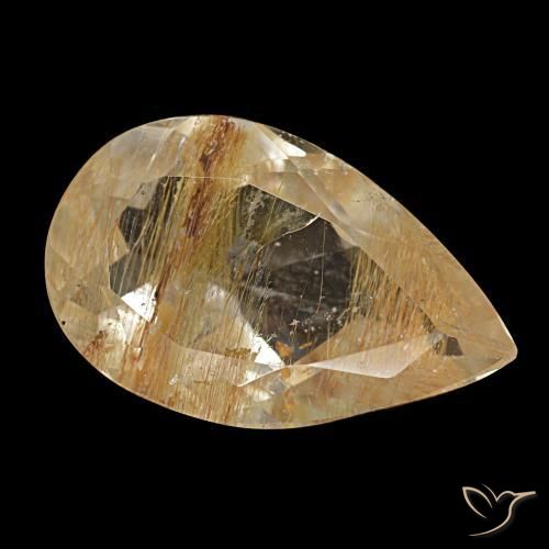 5,25 ctw natürlicher brauner Rutiltopas, Birnenform, Transparent