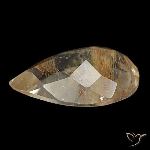 5,25 ctw natürlicher brauner Rutiltopas, Birnenform, Transparent
