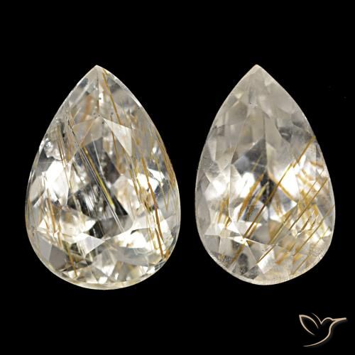 4,34 ct natürliche gelber Rutiltopas-Edelsteine, Birnenform, Transparent