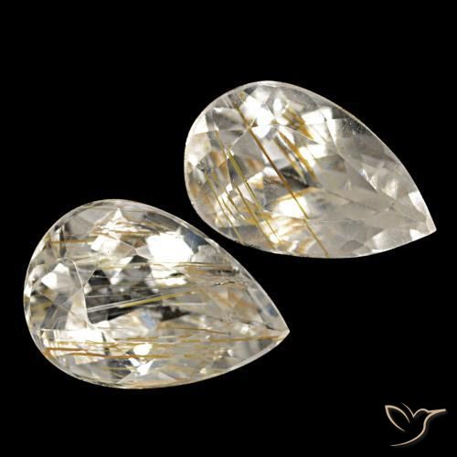 4,34 ct natürliche gelber Rutiltopas-Edelsteine, Birnenform, Transparent