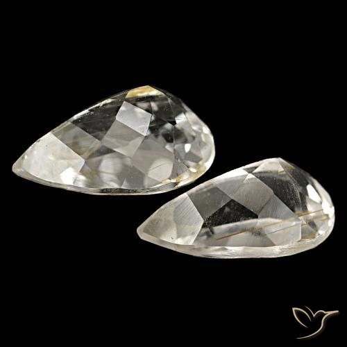4,34 ct natürliche gelber Rutiltopas-Edelsteine, Birnenform, Transparent