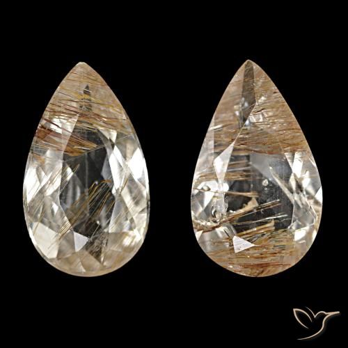 3,26 ct natürliche brauner Rutiltopas-Edelsteine, Birnenform, Transparent