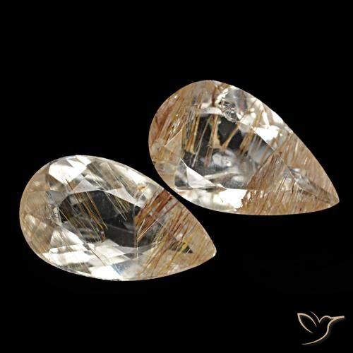 3,26 ct natürliche brauner Rutiltopas-Edelsteine, Birnenform, Transparent