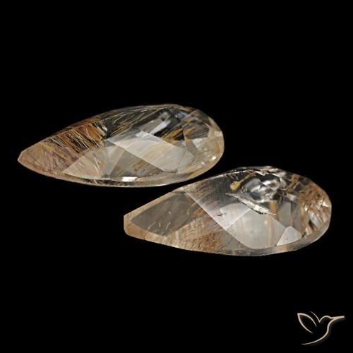 3,26 ct natürliche brauner Rutiltopas-Edelsteine, Birnenform, Transparent