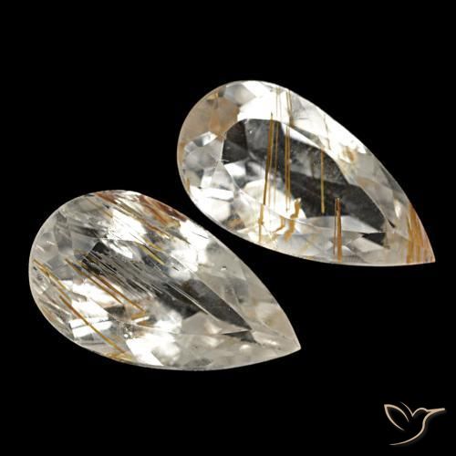 4,03 ct natürliche gelber Rutiltopas-Edelsteine, Birnenform, Transparent