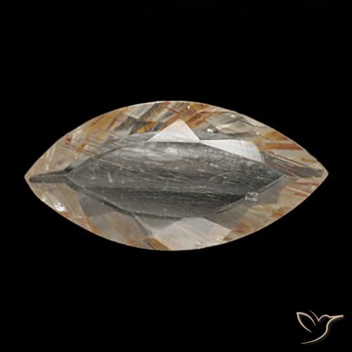 2,09 ctw natürlicher gelber Rutiltopas, Marquise, Transparent