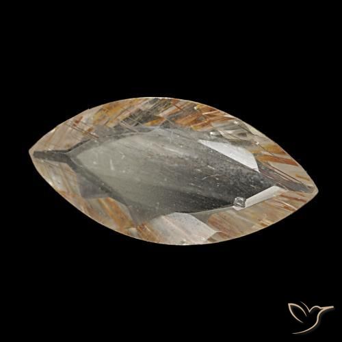 2,09 ctw natürlicher gelber Rutiltopas, Marquise, Transparent