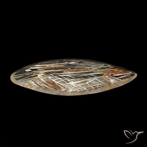 2,09 ctw natürlicher gelber Rutiltopas, Marquise, Transparent