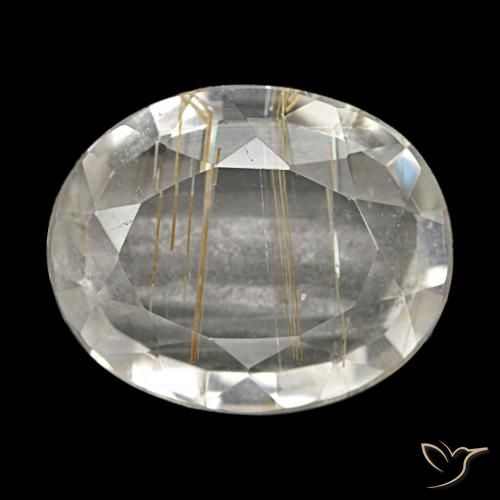 4,13 ctw natürlicher gelber Rutiltopas, Oval Schliff, Transparent