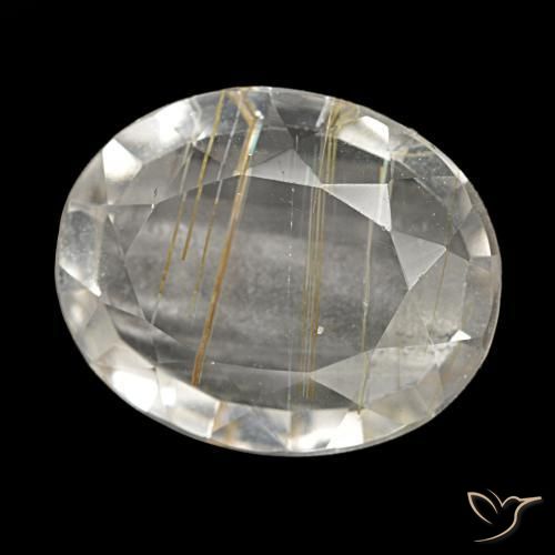 4,13 ctw natürlicher gelber Rutiltopas, Oval Schliff, Transparent