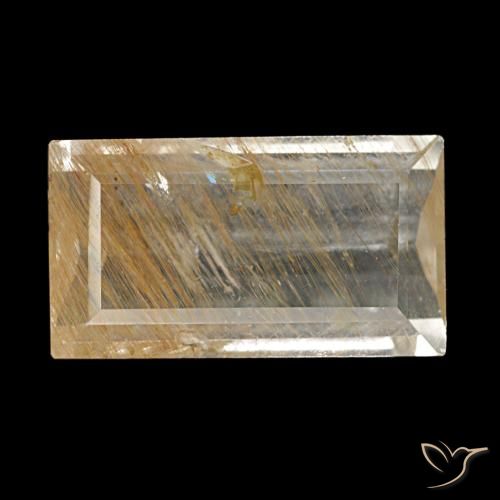3,10 ctw natürlicher gelber Rutiltopas, Baguette, Transparent