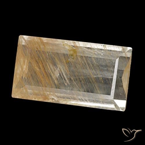 3,10 ctw natürlicher gelber Rutiltopas, Baguette, Transparent