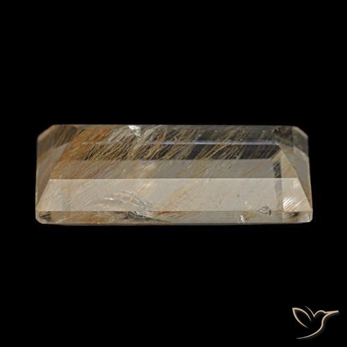 3,10 ctw natürlicher gelber Rutiltopas, Baguette, Transparent