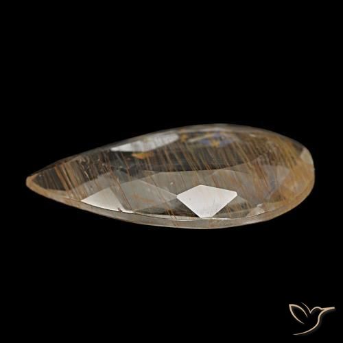 3,56 ctw natürlicher brauner Rutiltopas, Birnenform, Transparent