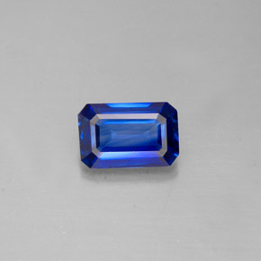 0,67 ctw natürlicher blauer Saphir, Smaragdschliff, VS