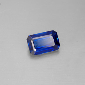 0,67 ctw natürlicher blauer Saphir, Smaragdschliff, VS